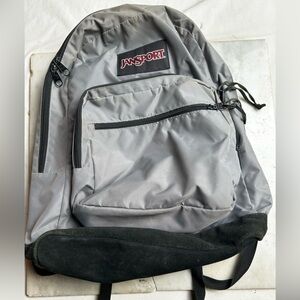 JanSport Gray Backpack - Classic Everyday Bag. Seattle map pattern